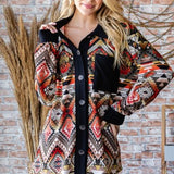 Olive Rust Aztec Multi Pocket Shacket