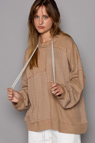 Patchwork Cable Mix Hoodie