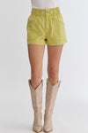 Lime Smock Waist Shorts