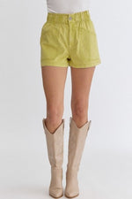 Lime Smock Waist Shorts