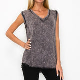 Mineral Wash V Neck Tank
