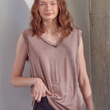 Mineral Wash V Neck Tank