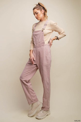 Mauve Casual Stripe Jumpsuit