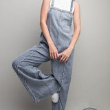 Denim Stone Wash Pinstripe Jumpsuit