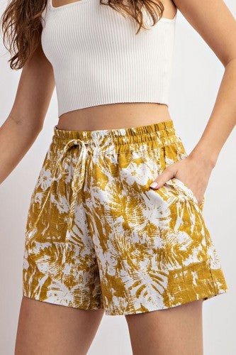 Soft Wash Floral Print Shorts