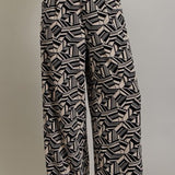 Black Abstract Printed Pocket Pant
