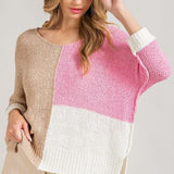Bubblegum Brunch Colorblock Knit Sweater