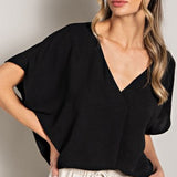 Breezy V Neck Placket Dolman