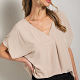 Breezy V Neck Placket Dolman