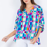 Teal Around The Block V Neck Dolman