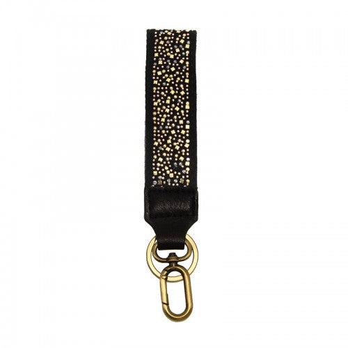 Mixed Metal Studded Keychain Wristet