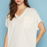 Oversize V Neck Pocket Front Tee