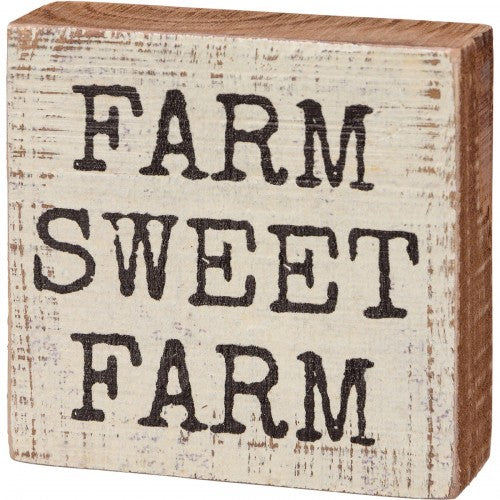 Farm Sweet Farm Block Sign