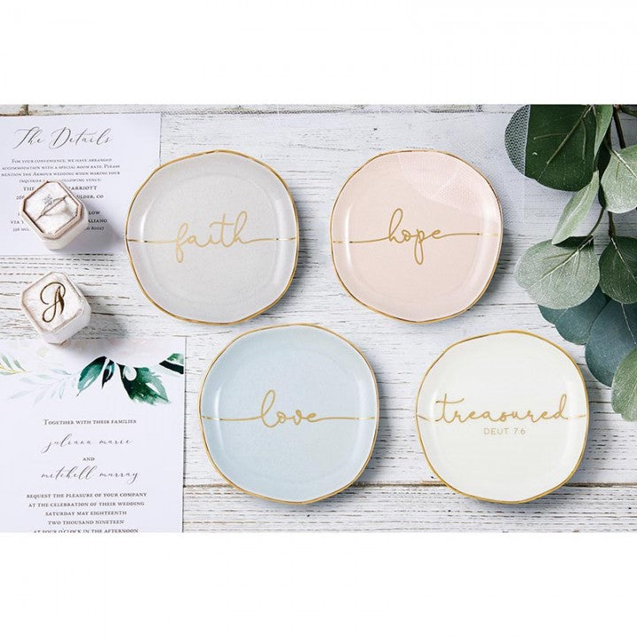 Metallic Gold Rim Trinket Tray
