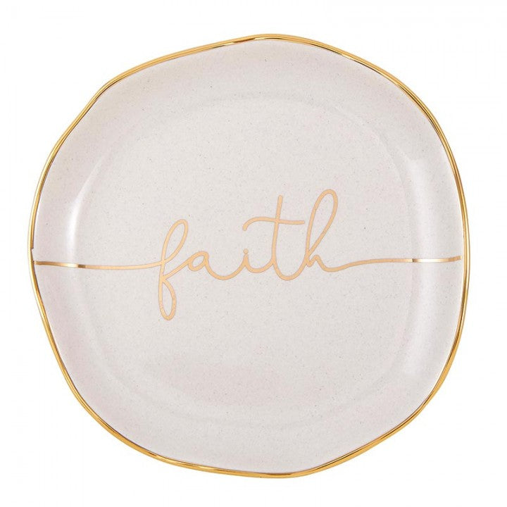 Metallic Gold Rim Trinket Tray