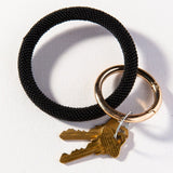 Black Seed Beaded Key Ring