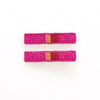 Hot Pink & Red Beaded Hair Clip (Set of 2)