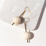 Wood Ball on Stick Earring