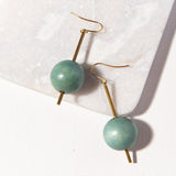 Wood Ball on Stick Earring