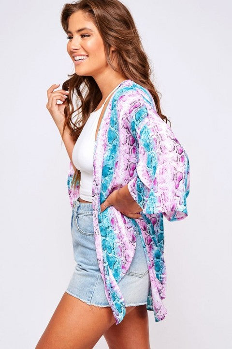 Purple & Dk Teal Kimono