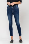 Mid Rise Cropped Skinny w/ Raw Hem