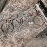 Metal Hoop w/ Leather Detail