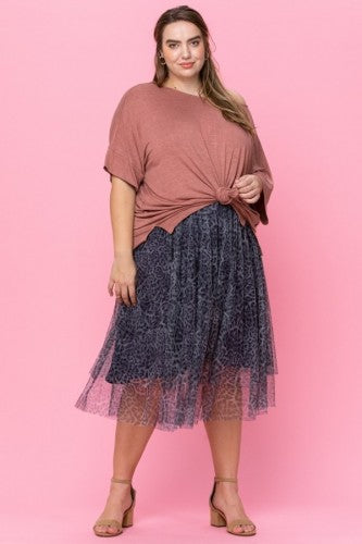 Leopard Mesh Ballerina Inspired Skirt