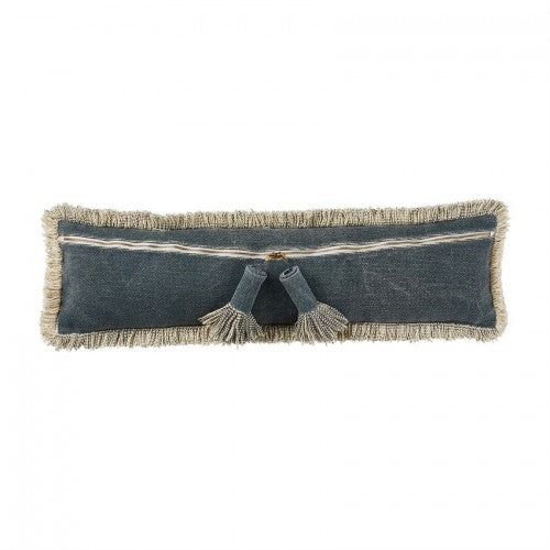 Long Blue Tassel Pillow