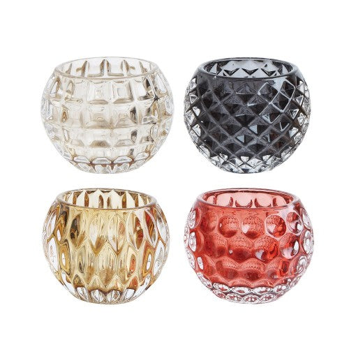 Round Pressed Glass Votive Holder