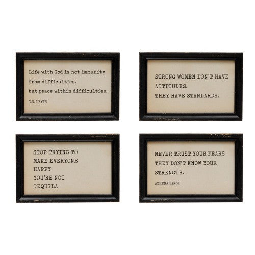 Wood Framed Wall Decor with Quote