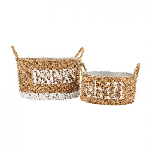 Woven CHILL | DRINKS Tub with Metal Lining