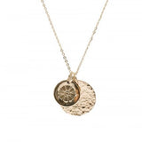 Round Hammered Gold Accent Charm