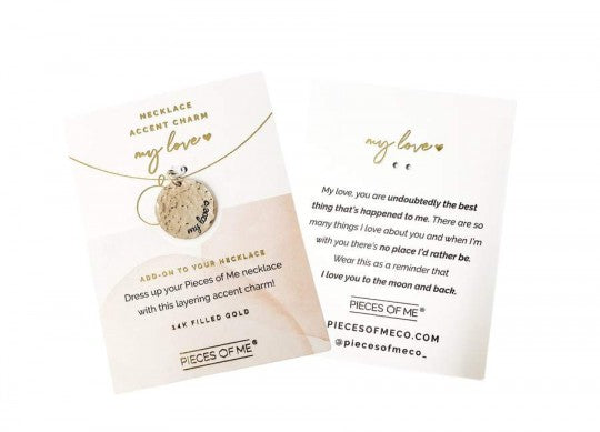 Round Hammered Gold Accent Charm