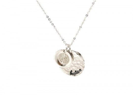 Round Hammered Silver Accent Charm
