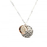 Round Hammered Silver Accent Charm