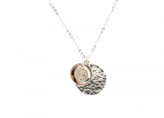 Round Hammered Silver Accent Charm