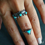 Crown Turquoise + SS Ring