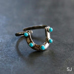 Horseshoe Turquoise + SS Ring