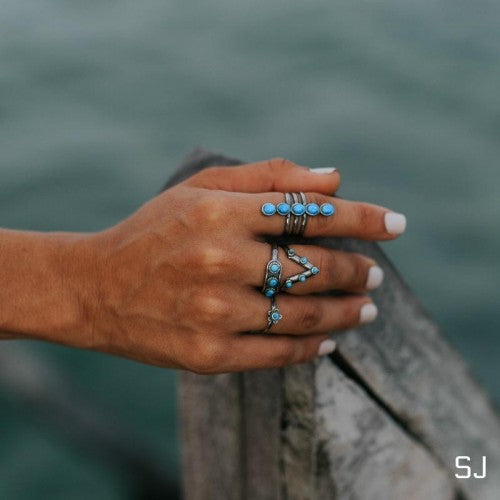 Jacy Turquoise + SS Ring