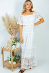 Whimsy White Tiered Lace Dress