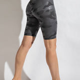 Grey Camo Print Bike Shorts