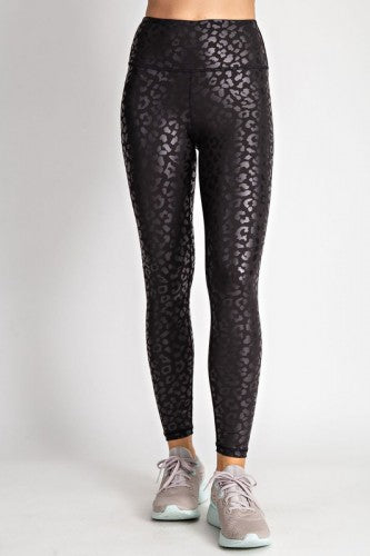 Black Leopard Chintz Leggings