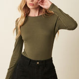 Long Sleeve Rib Knit Bodysuit