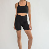 Ribbed Biker Shorts V Waist