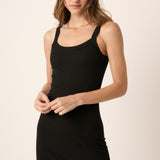 Black Rib Knit Tank Dress