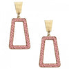 Braided Open Rectangle Gold 2" Earring