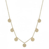 Gold Textured Coin Drop Necklace
