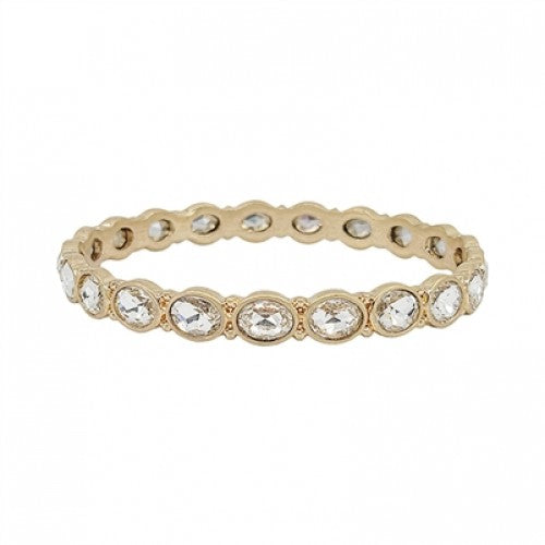 Gold + Rhinestone Bangle Bracelet