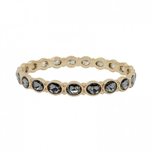 Gold + Rhinestone Bangle Bracelet