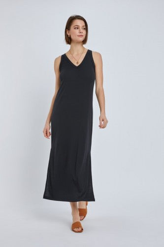 V Neck Midi T Shirt Dress